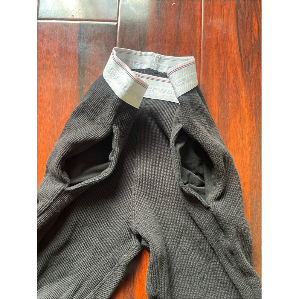 Alexander Wang Bodywear Black Waffle Thermal Jogger Unisex Size Small Preowned - Picture 4 of 12